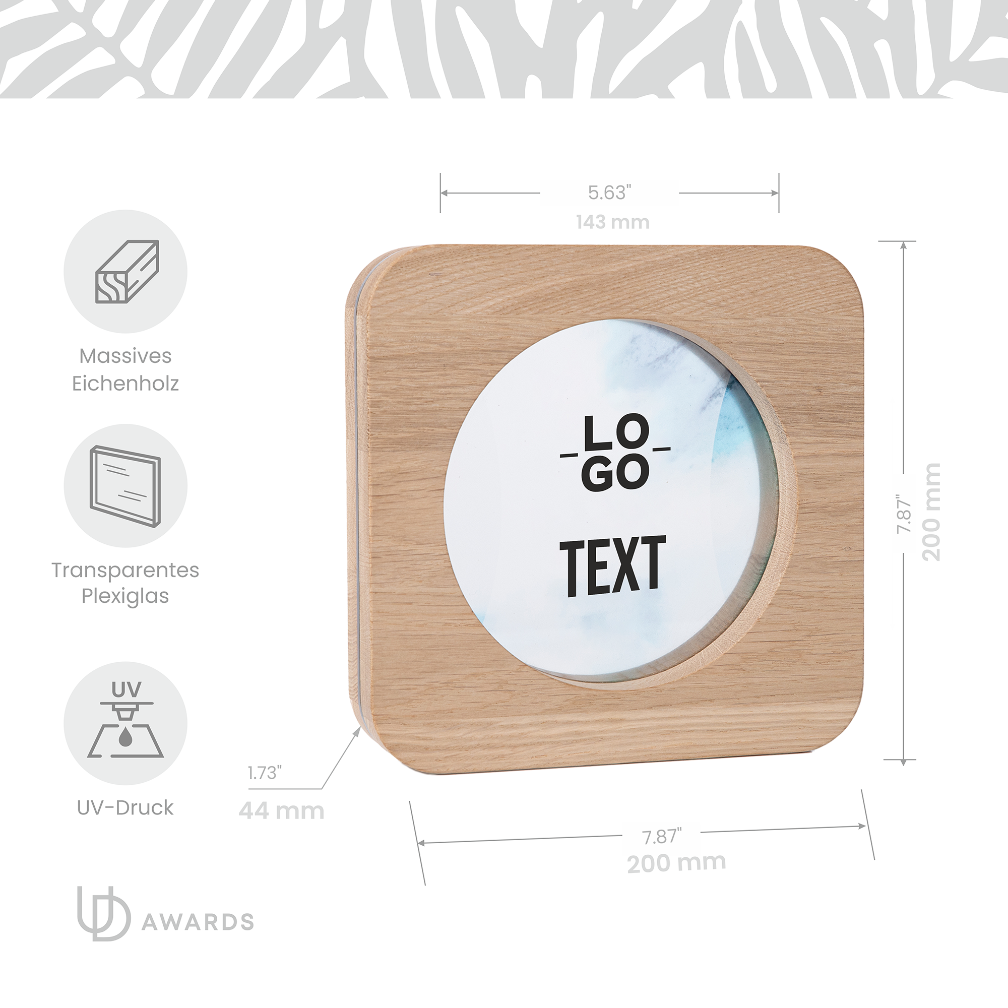 Solid Oak & Plexiglass Award