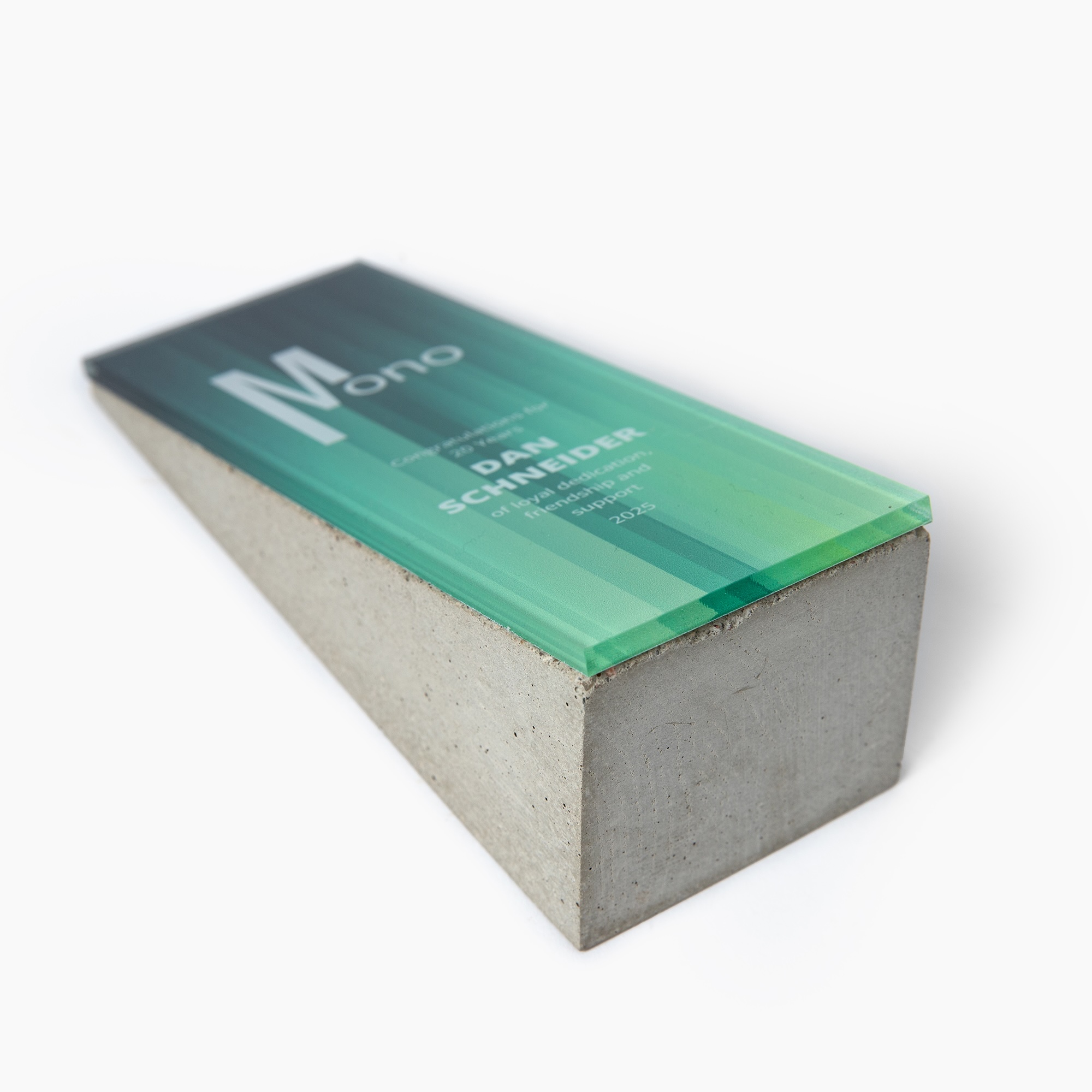Concrete and plexiglass award
