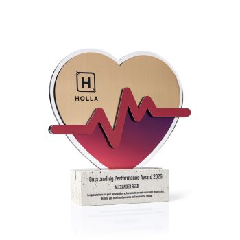 Heart-shaped employee recognition award