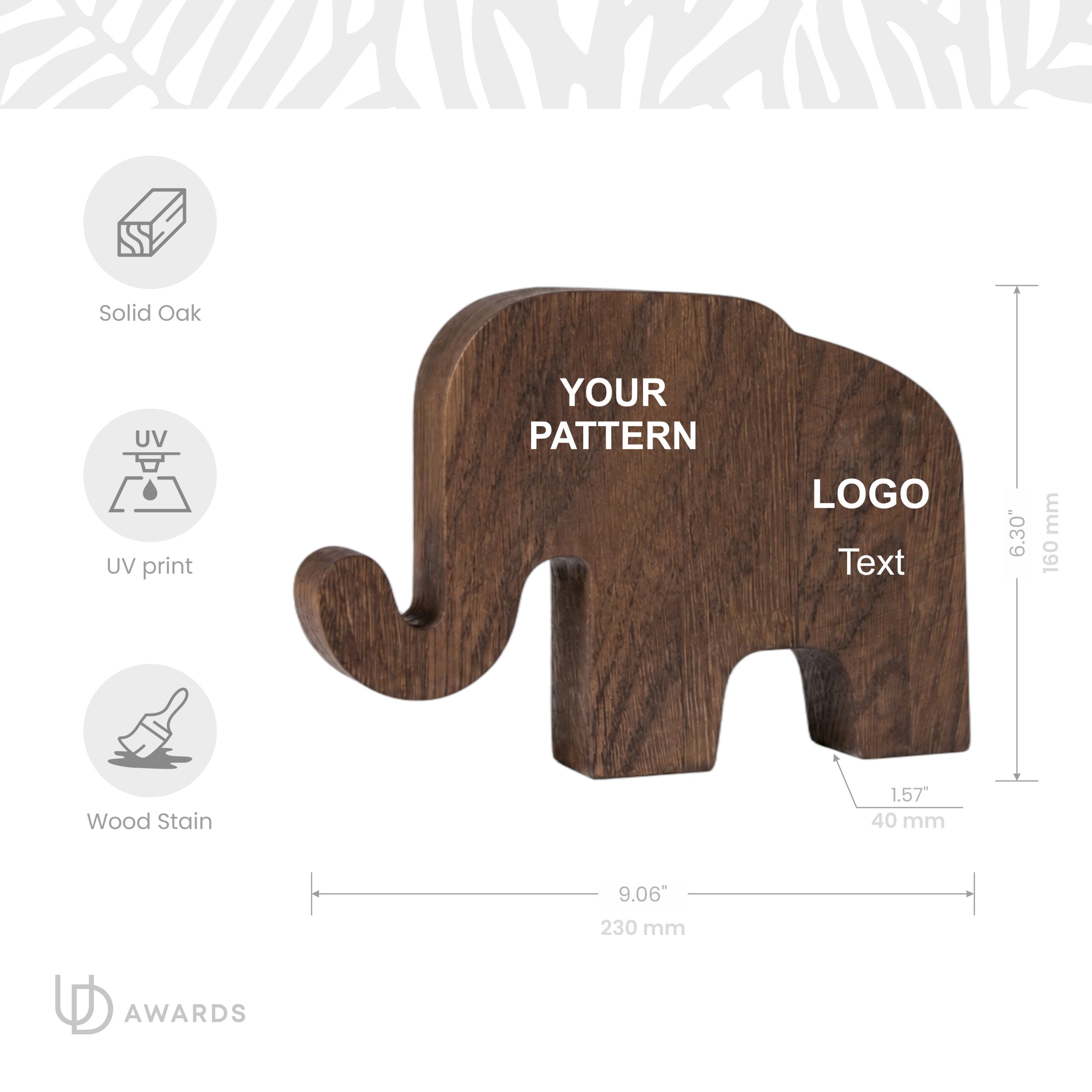 Personalized Wooden Elephant Award for Corporate Recognition