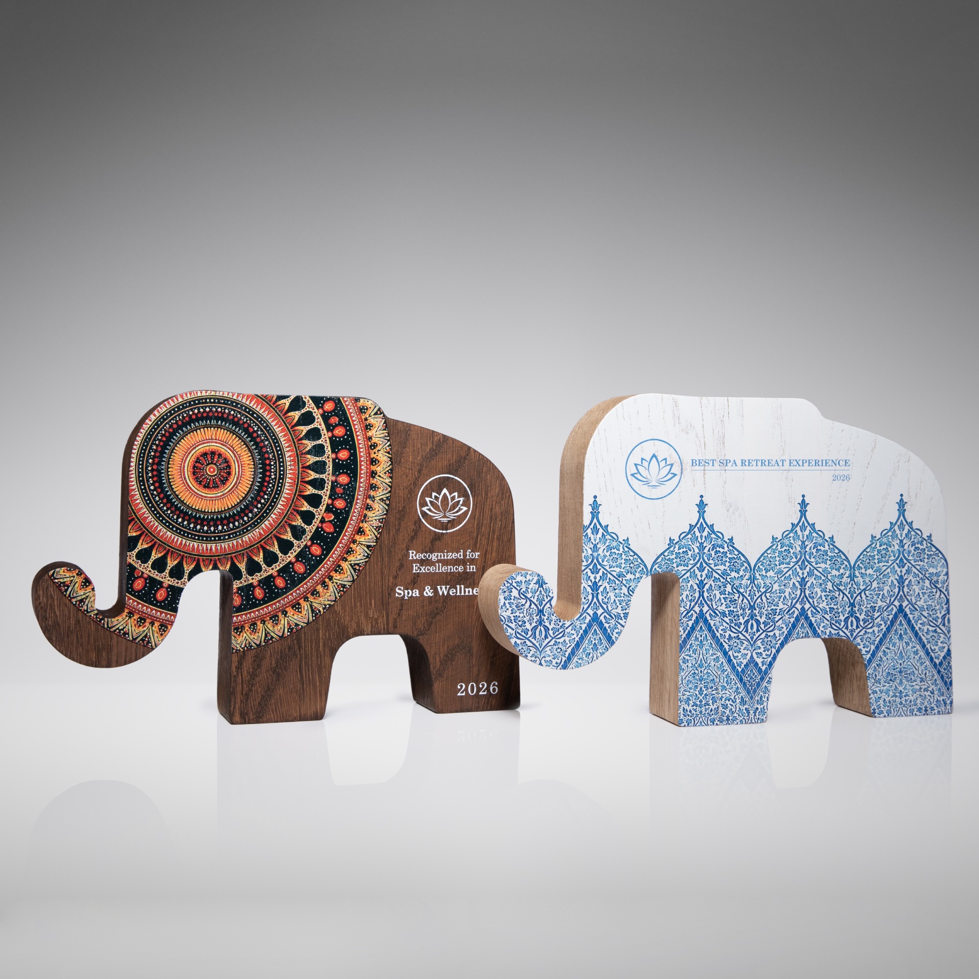 Personalized Wooden Elephant Award for Corporate Recognition