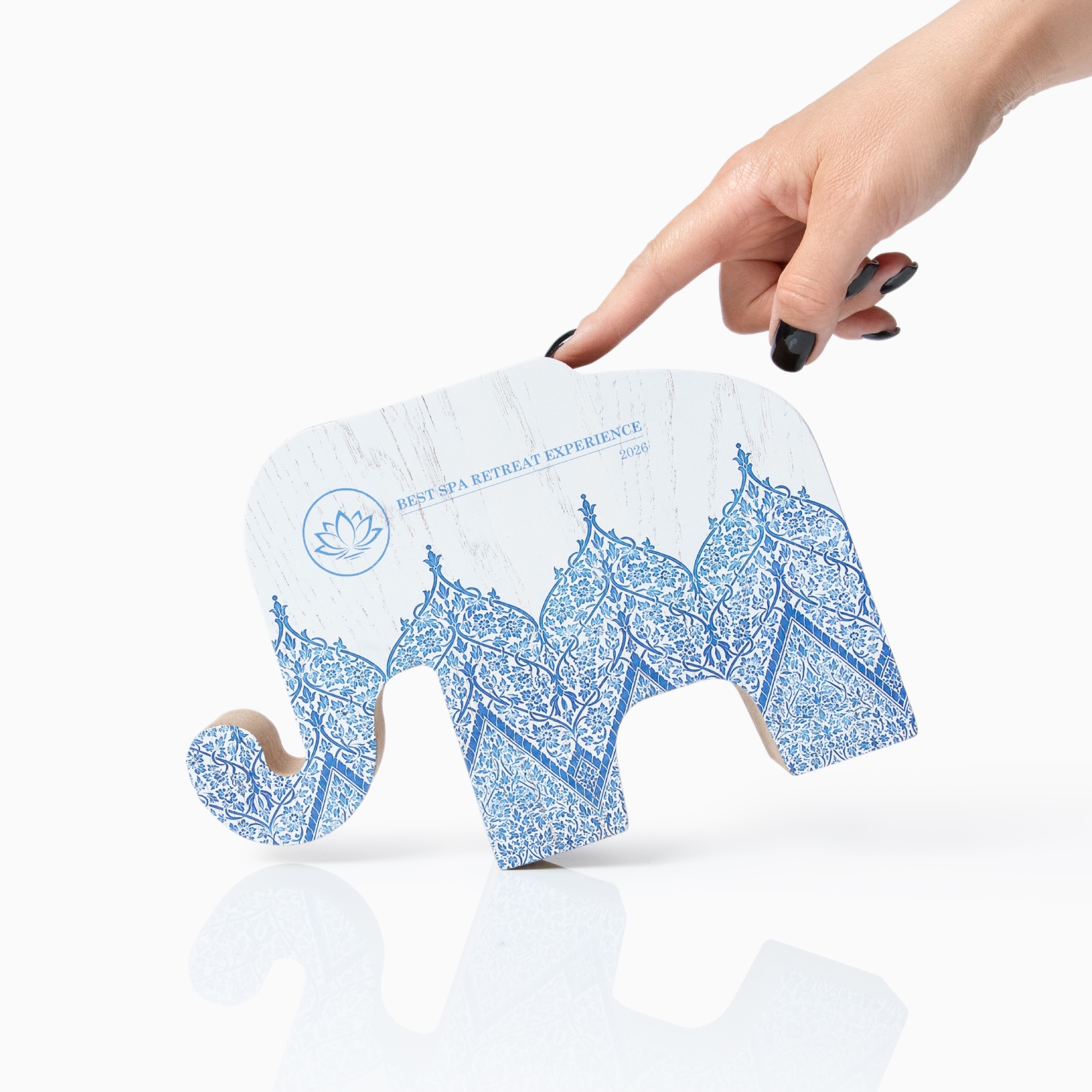 Personalized Wooden Elephant Award for Corporate Recognition