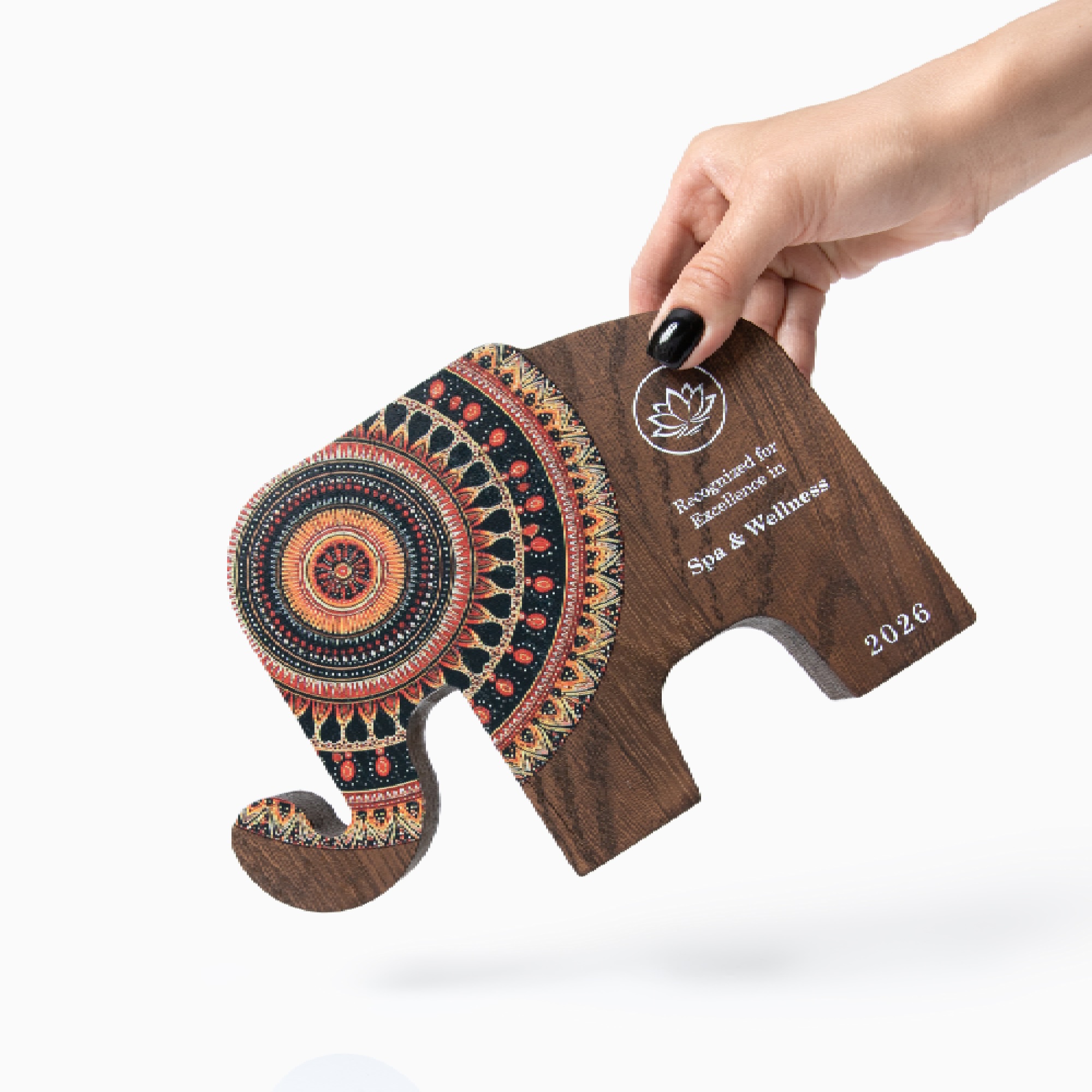 Personalized Wooden Elephant Award for Corporate Recognition