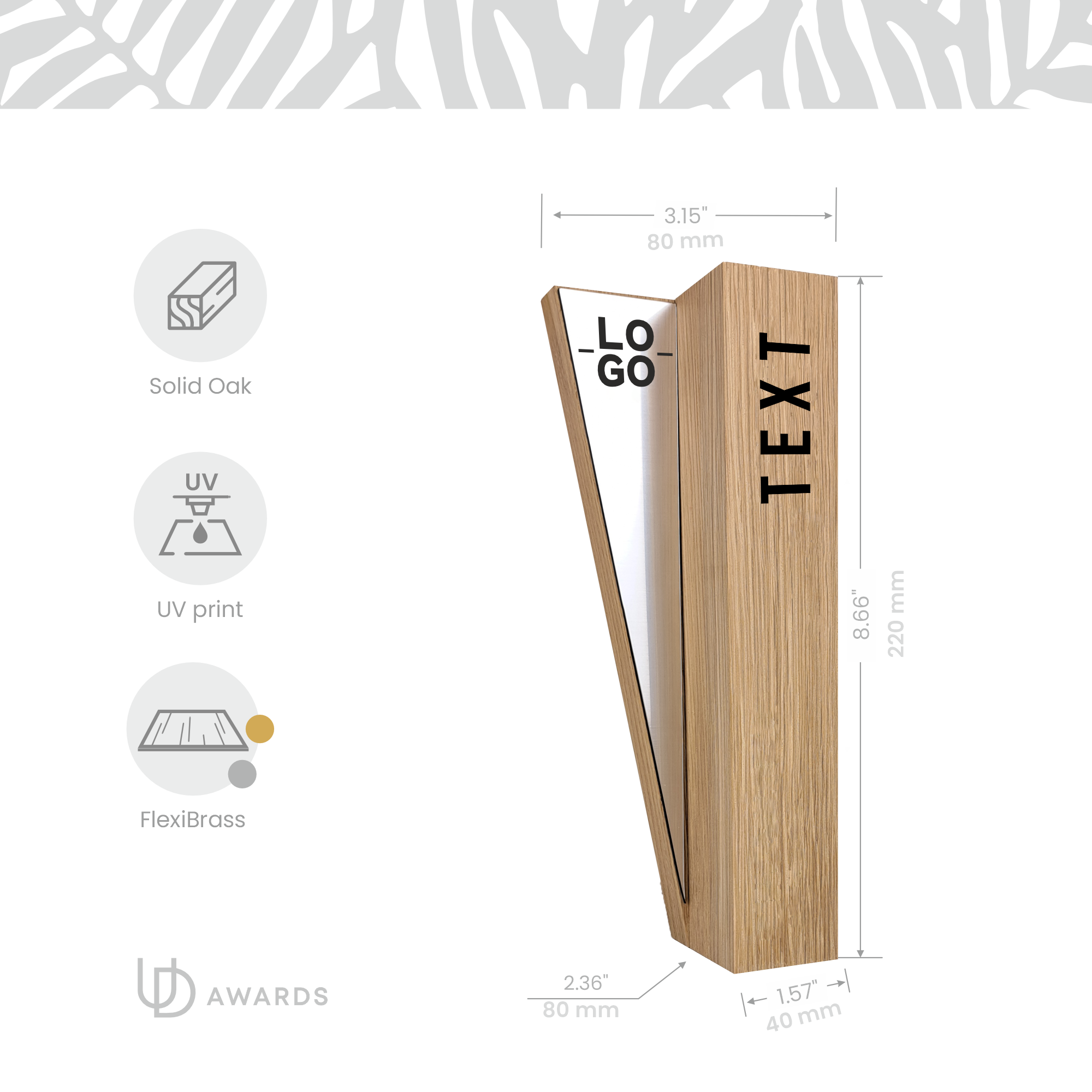 Personalized Modern Oak Recognition Award