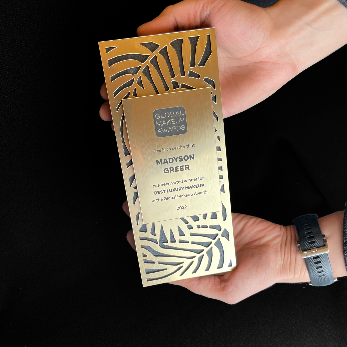Custom company award for business achievements and recognition