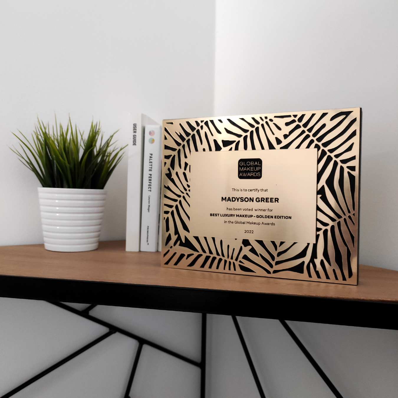 Custom corporate award for employee recognition