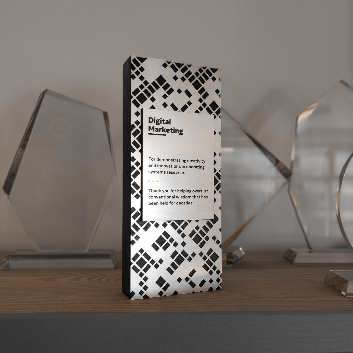 Personalized employee recognition award with custom engraving