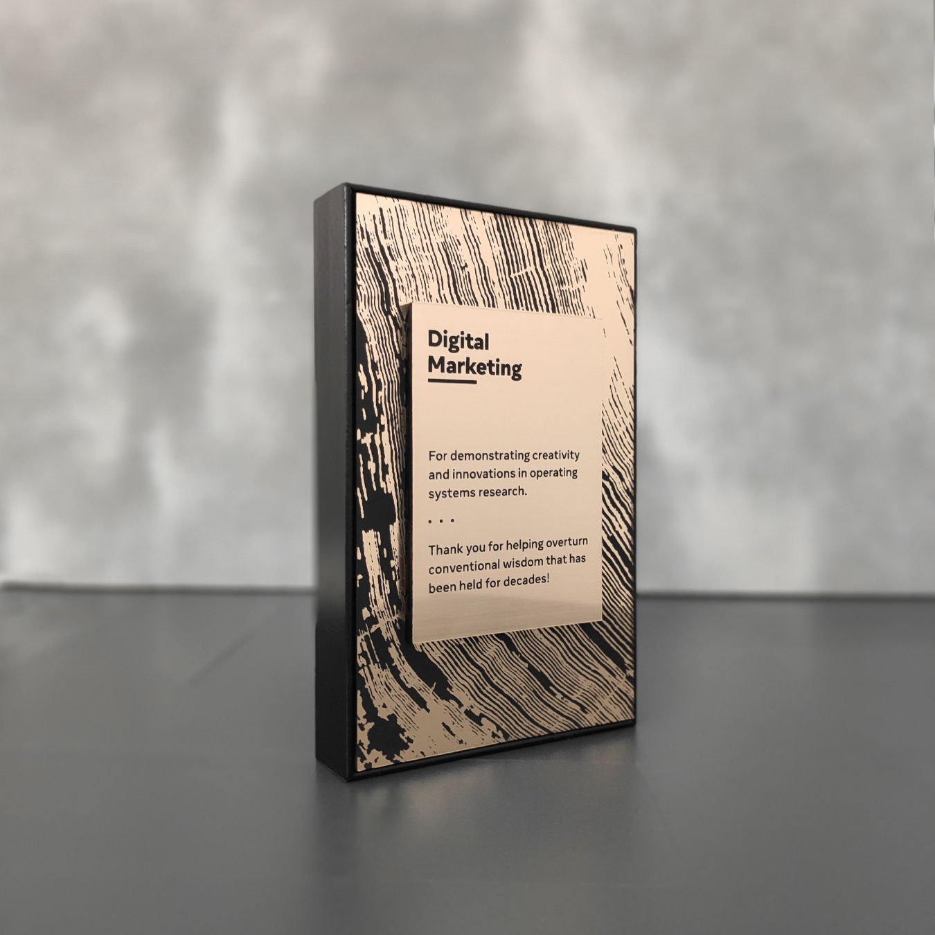 Personalized appreciation plaque with custom engraved message