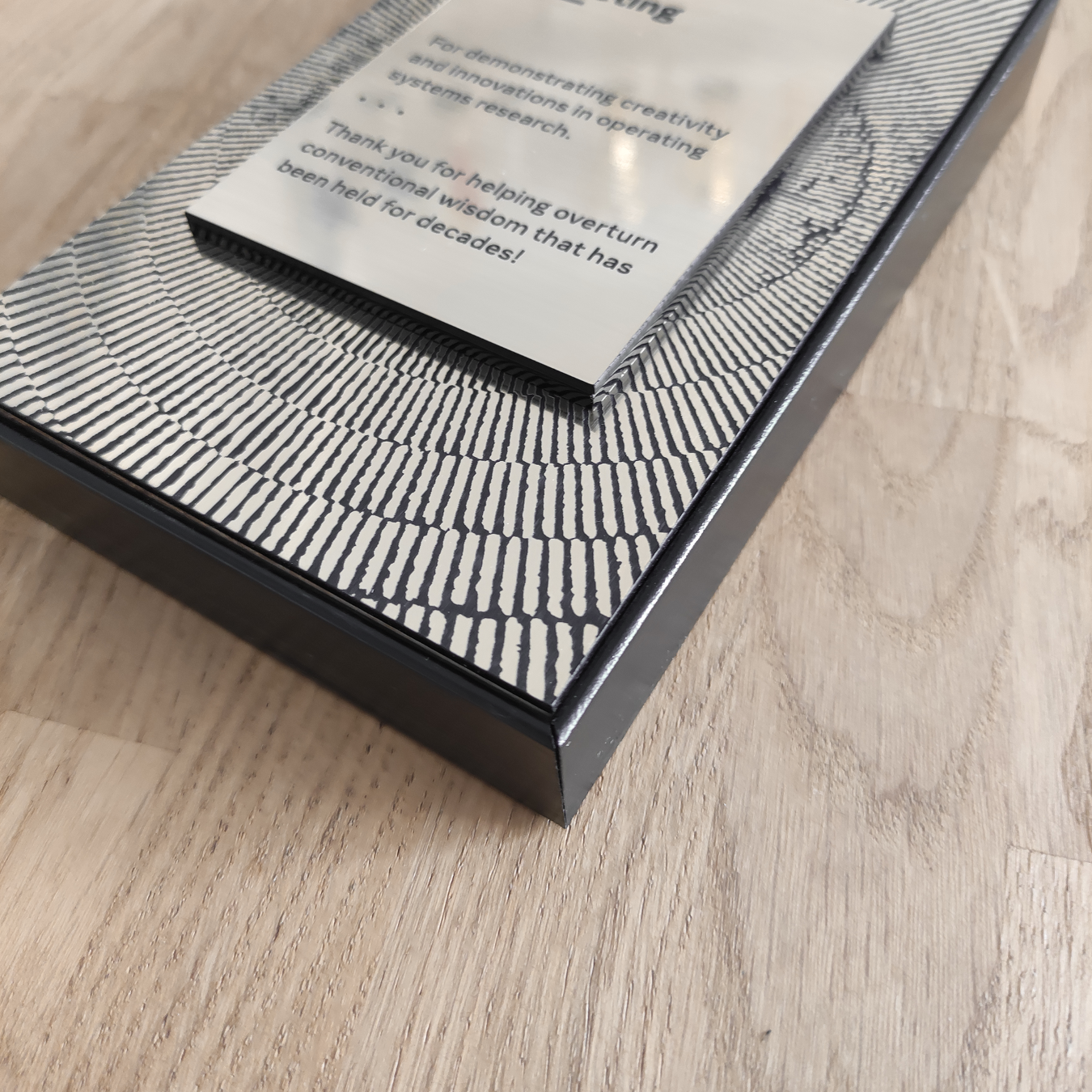Personalized corporate achievement plaque
