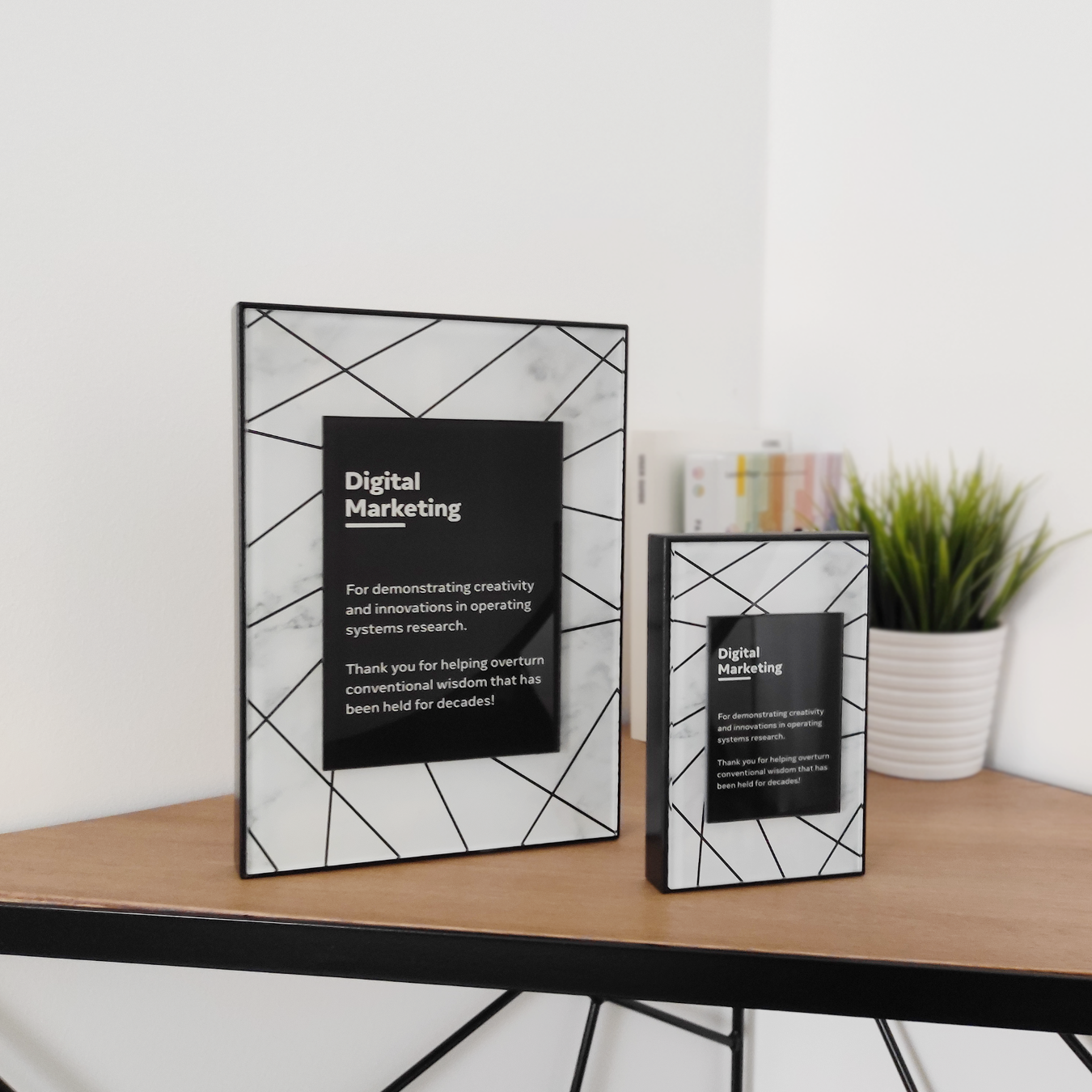 Personalized Geometric Marble Award