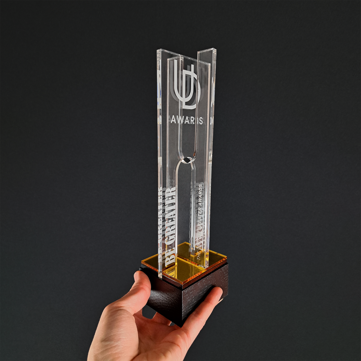 Clear acrylic recognition award