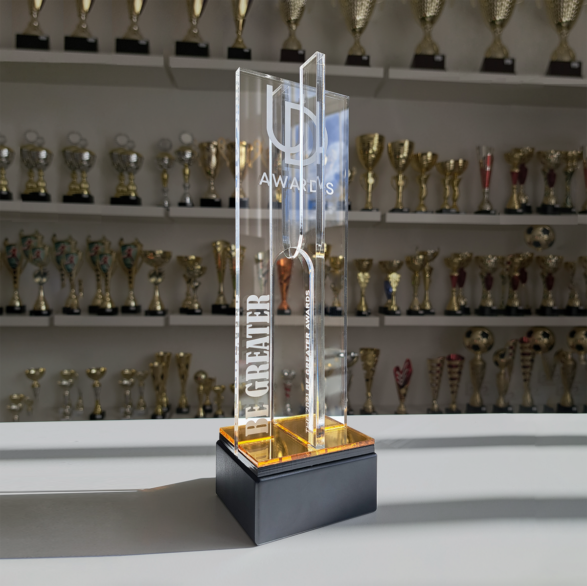 Modern acrylic trophy