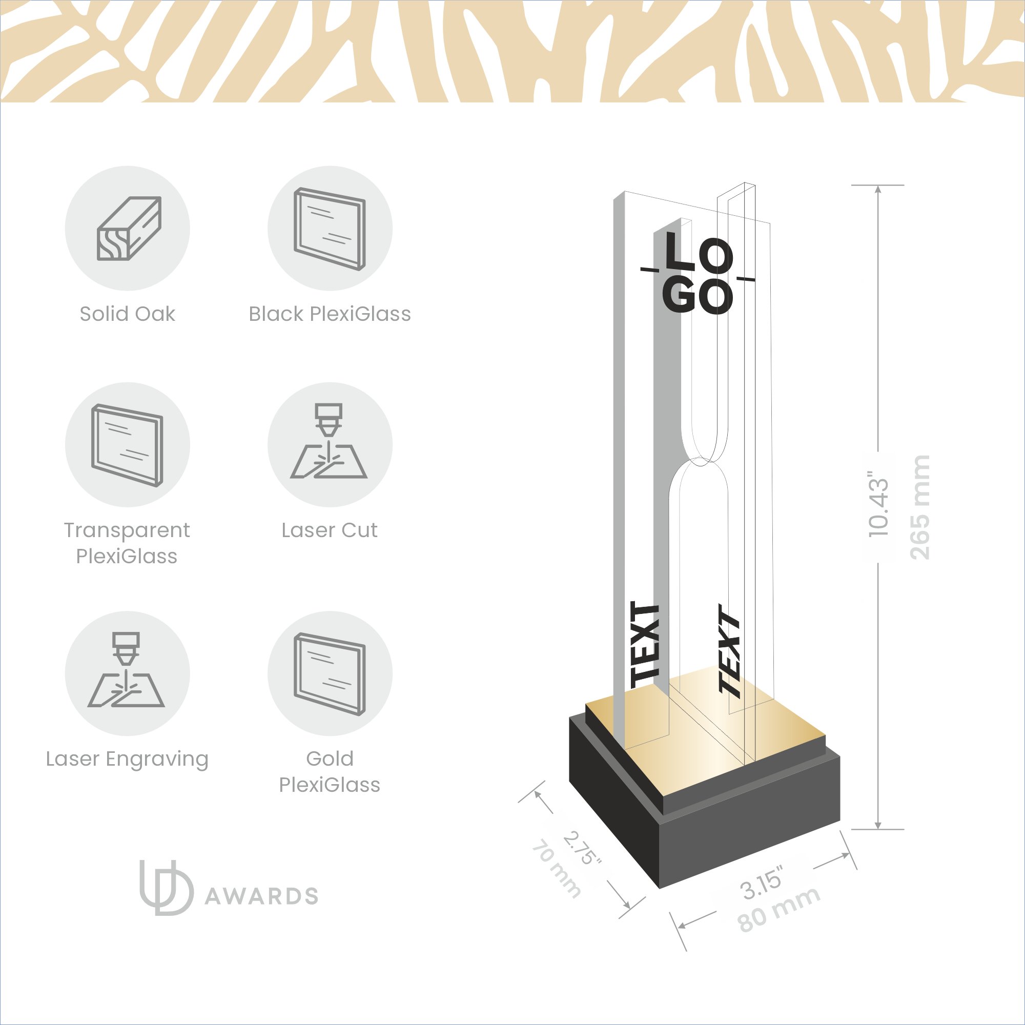 Modern Clear Acrylic Recognition Award