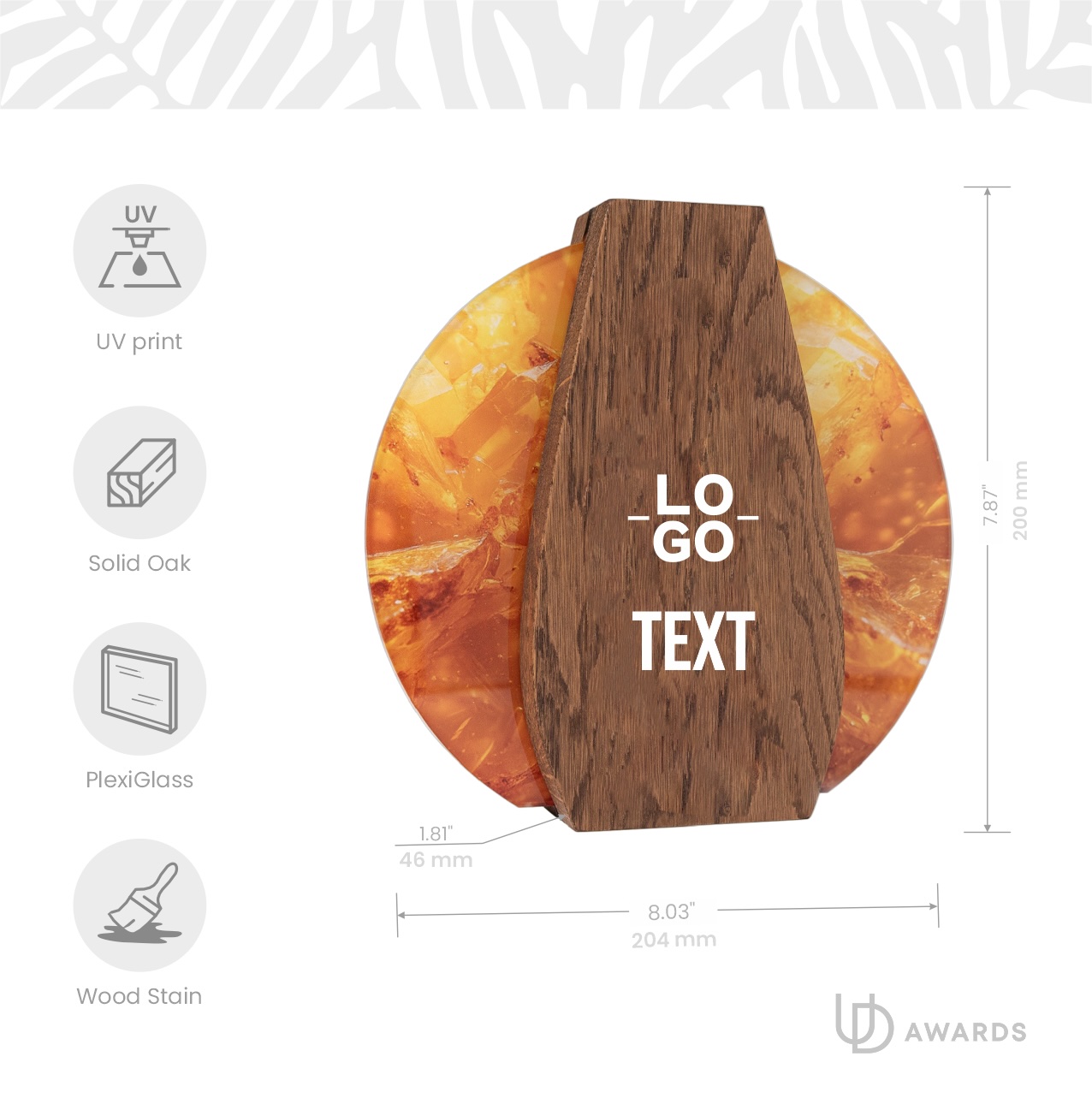 Custom Oak Wood Award