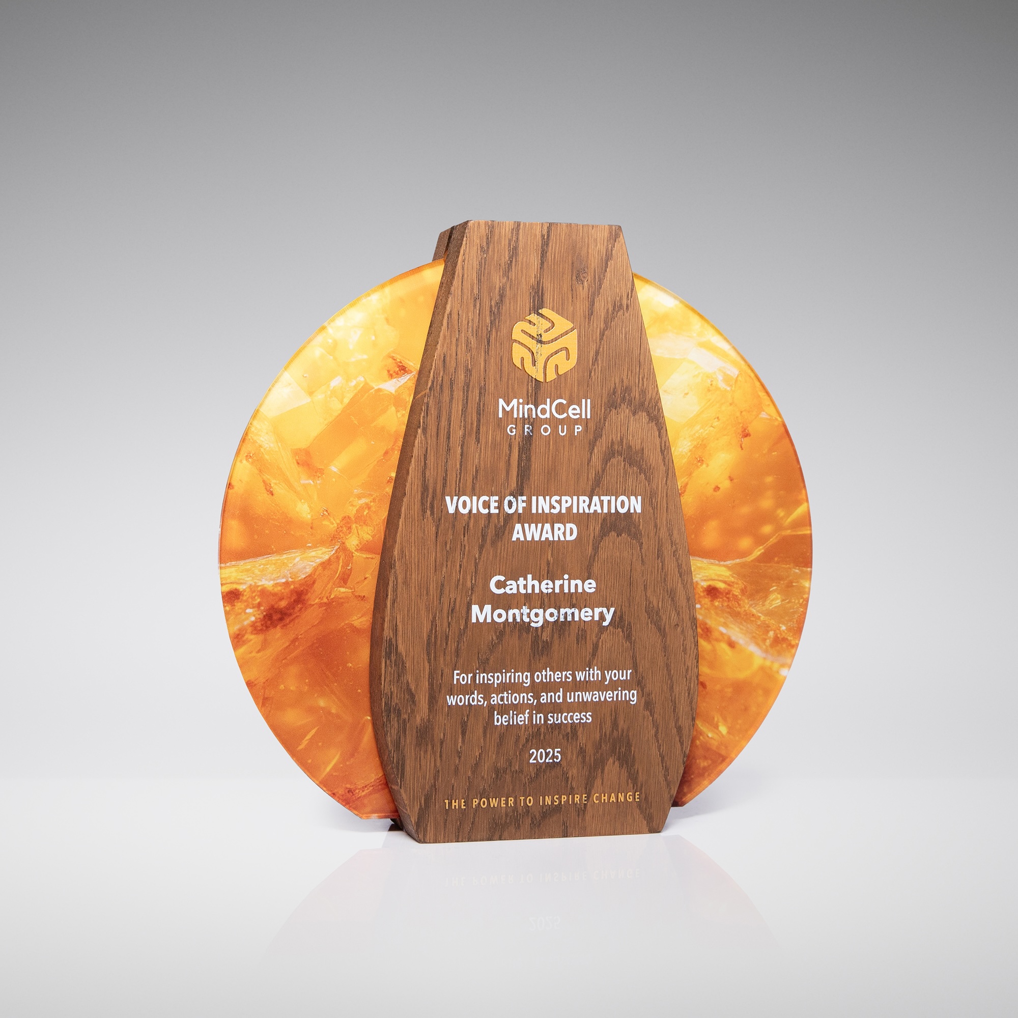 Personalized wooden corporate award