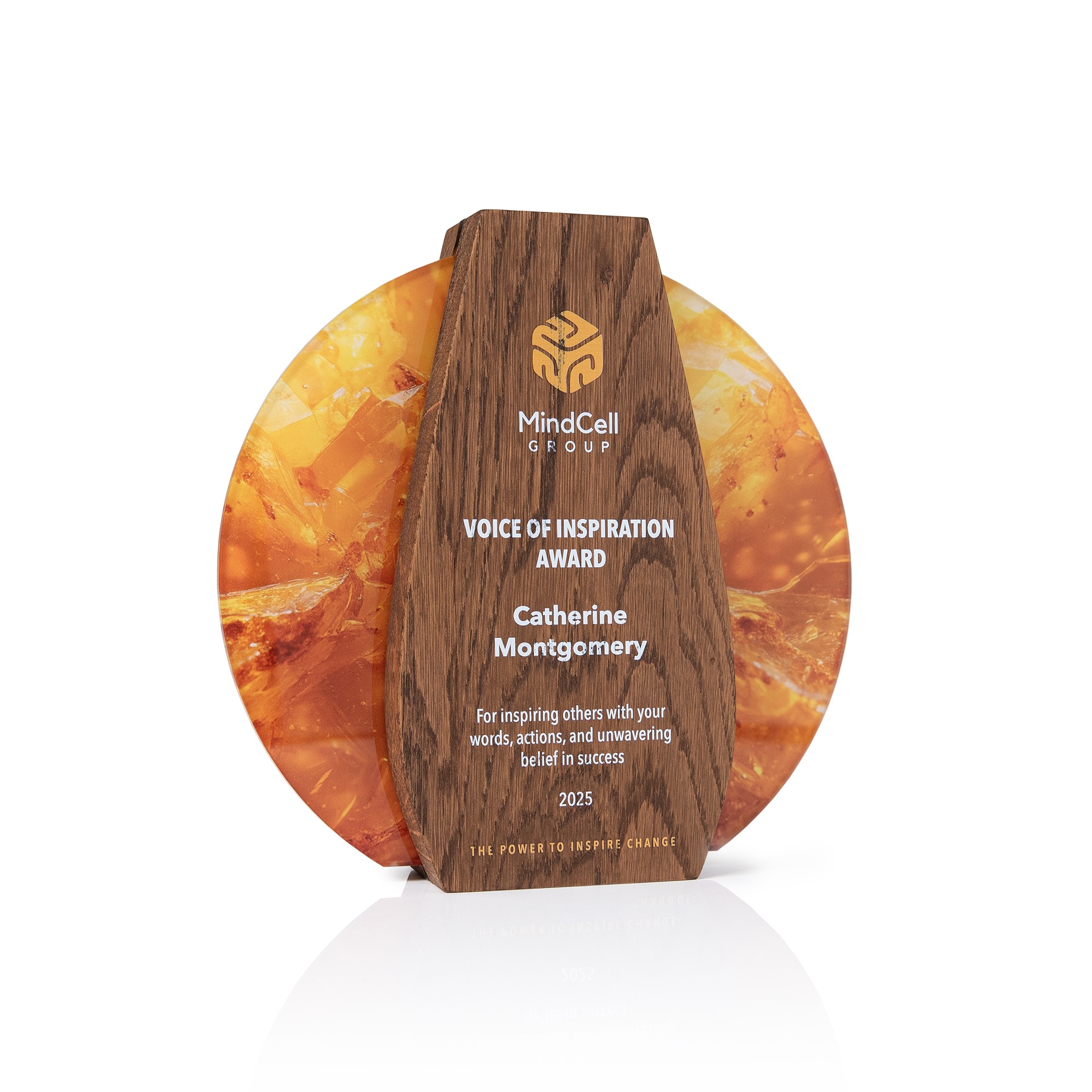 Personalized wooden corporate award