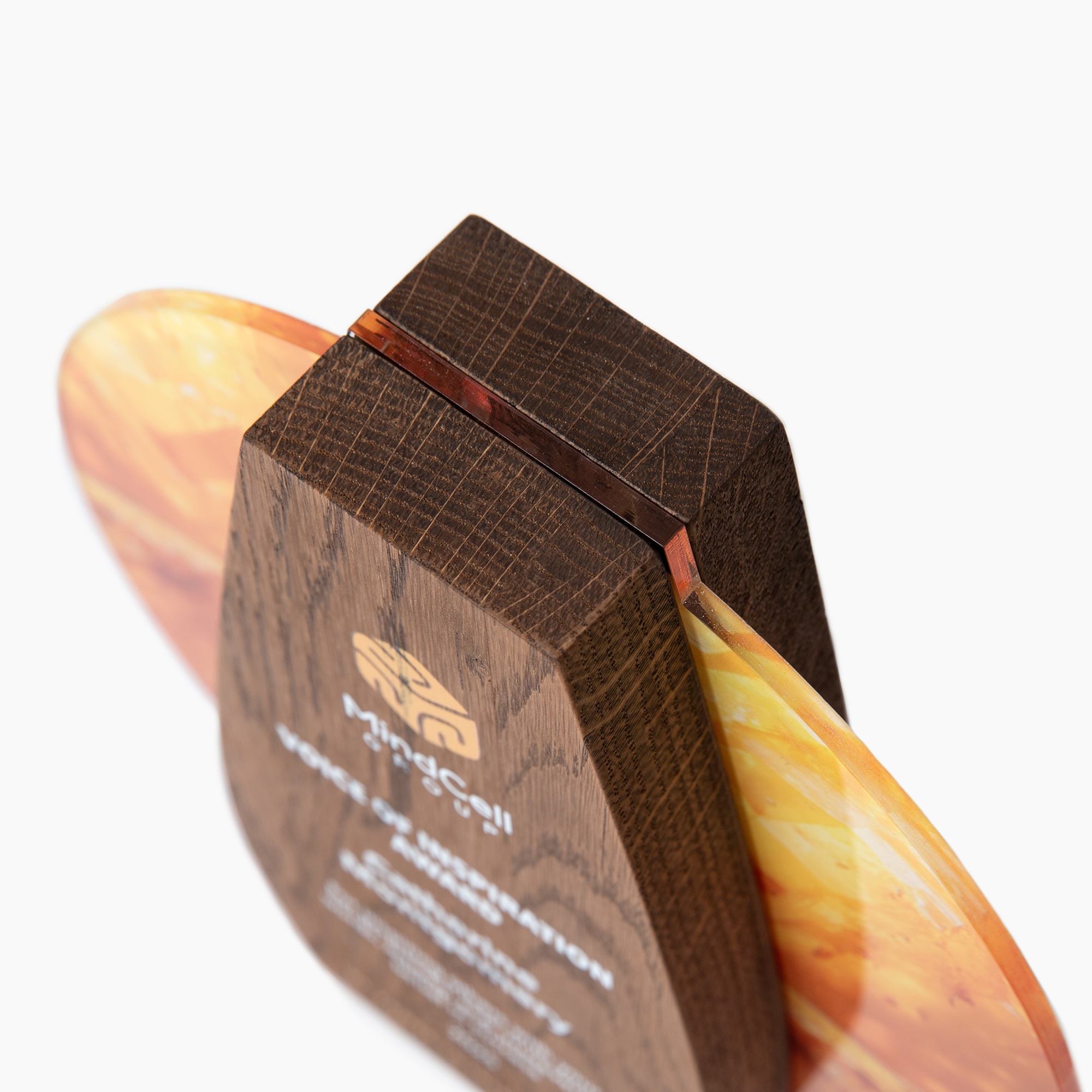 Personalized solid oak recognition award